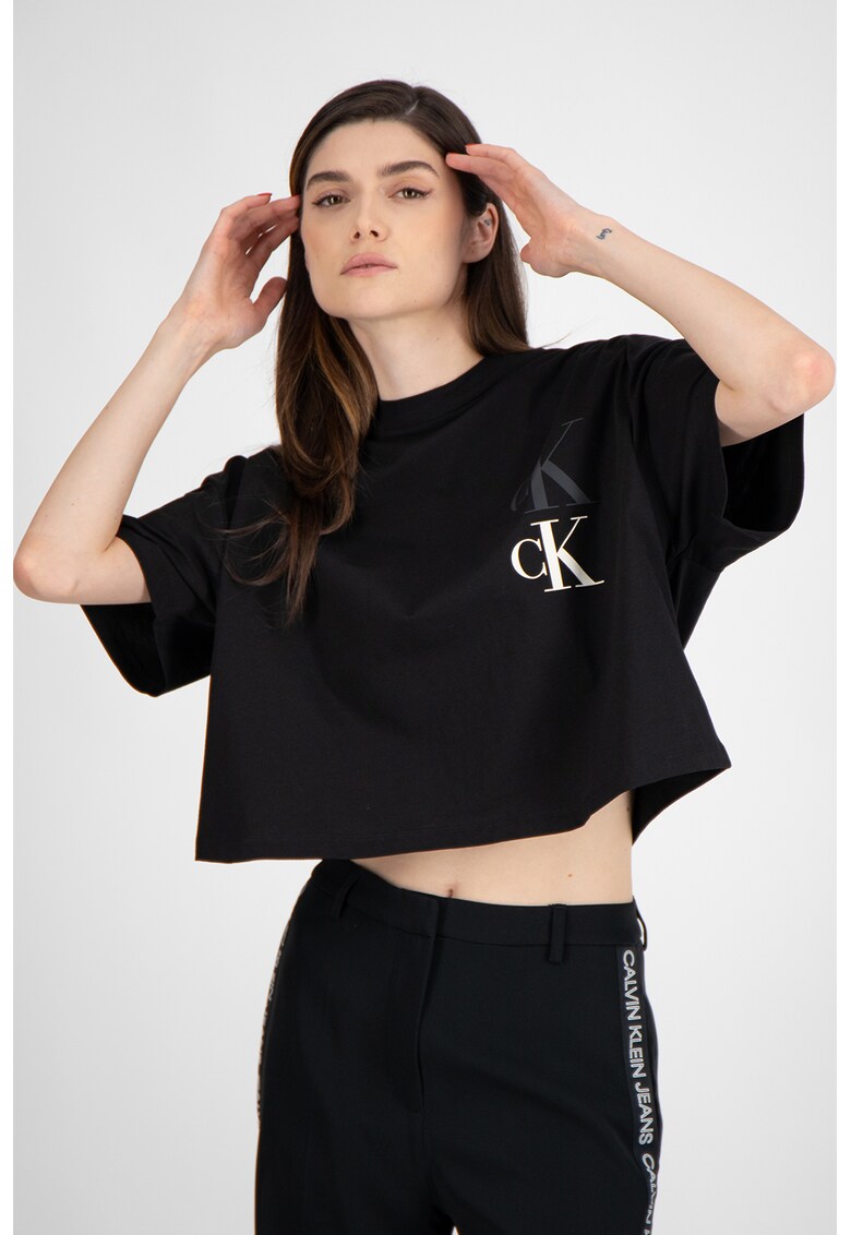 CALVIN KLEIN - Tricou supradimensionat din amestec de bumbac organic