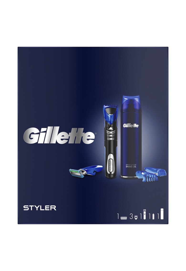 Set cadou : Aparat de ras Styler + Gel de ras Fusion5 Ultra Sensitive editite limitata - 200 ml