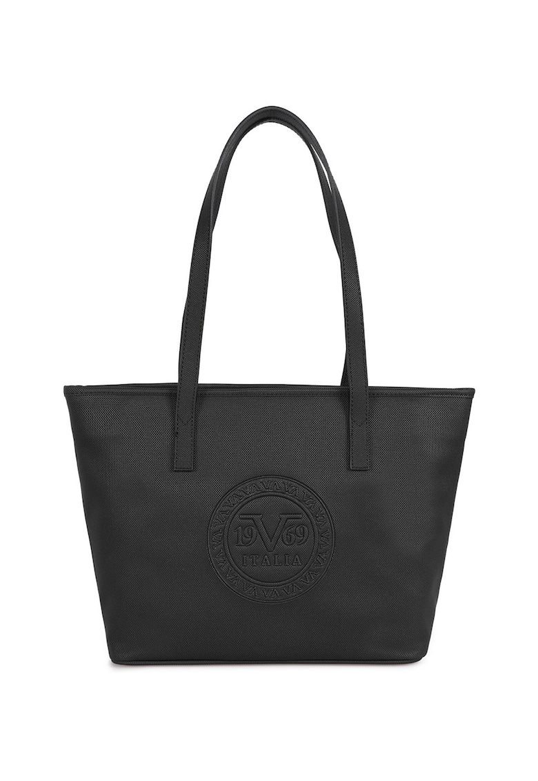 Geanta shopper de piele ecologica - cu logo in relief