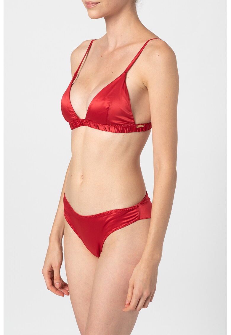 Sutien din satin cu cupe triunghiulare
