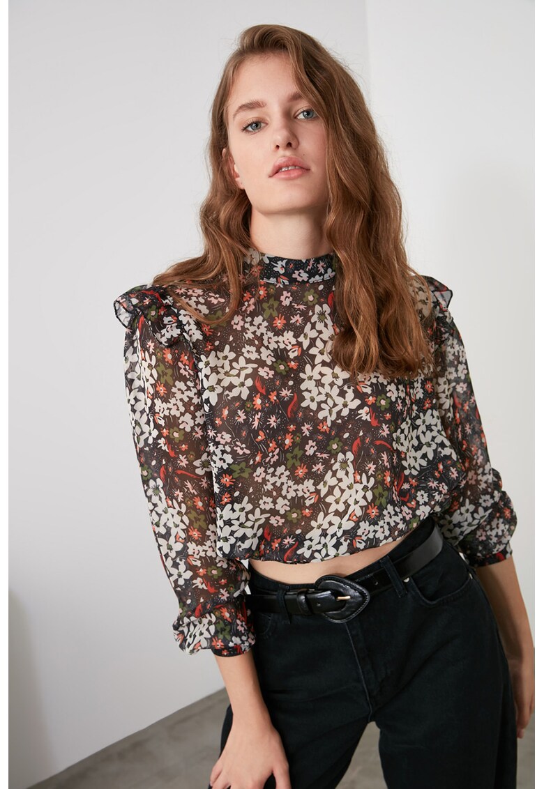 Bluza vaporoasa cu model floral