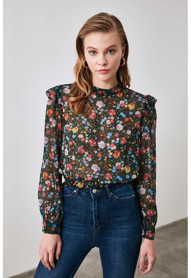 Bluza vaporoasa cu model floral