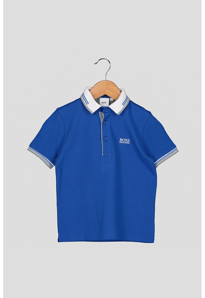 Tricou polo din pique cu broderie logo discreta