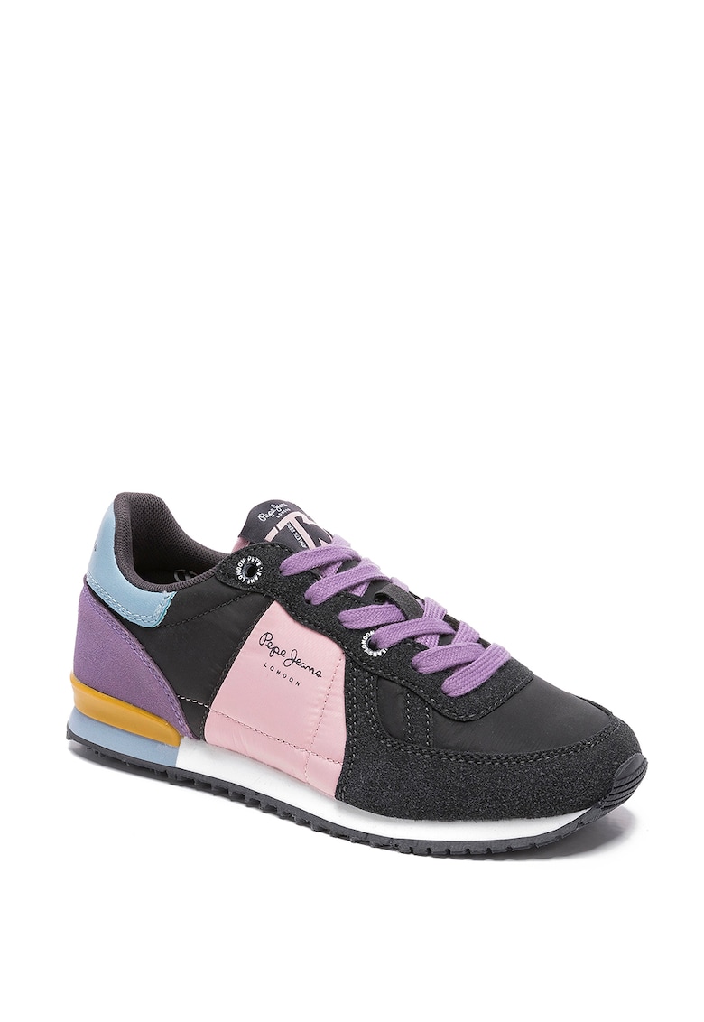 Pantofi sport cu insertii din piele intoarsa sintetica