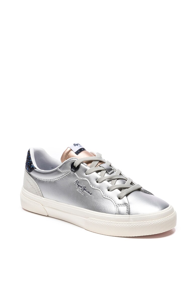 Pantofi sport din piele ecologica cu garnituri din piele intoarsa