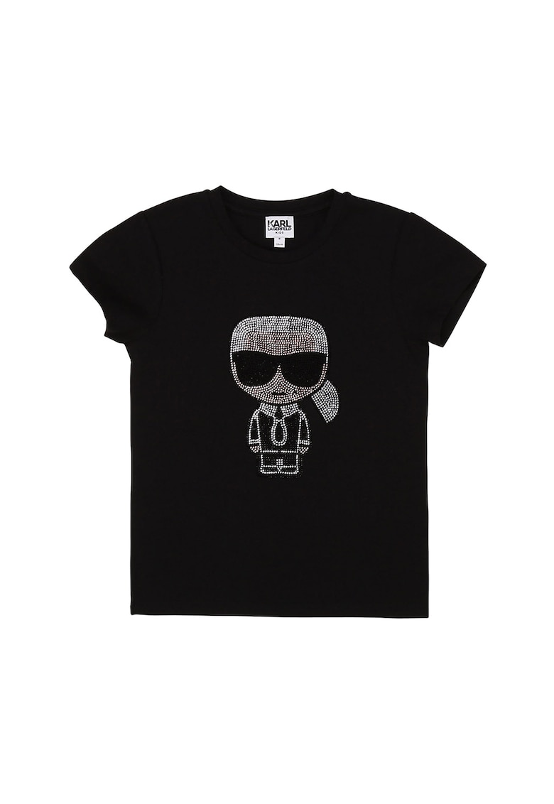 Tricou din amestec de modal cu logo din strasuri