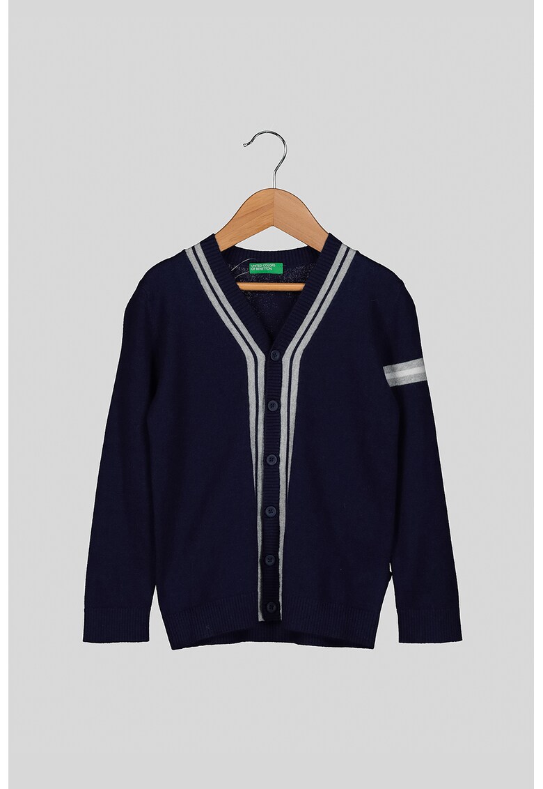 Cardigan din amestec de lana cu dungi