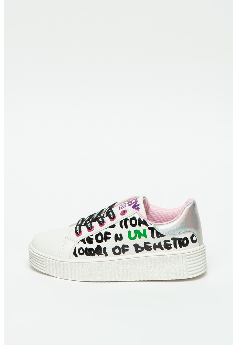 Pantofi sport de piele ecologica cu imprimeu logo