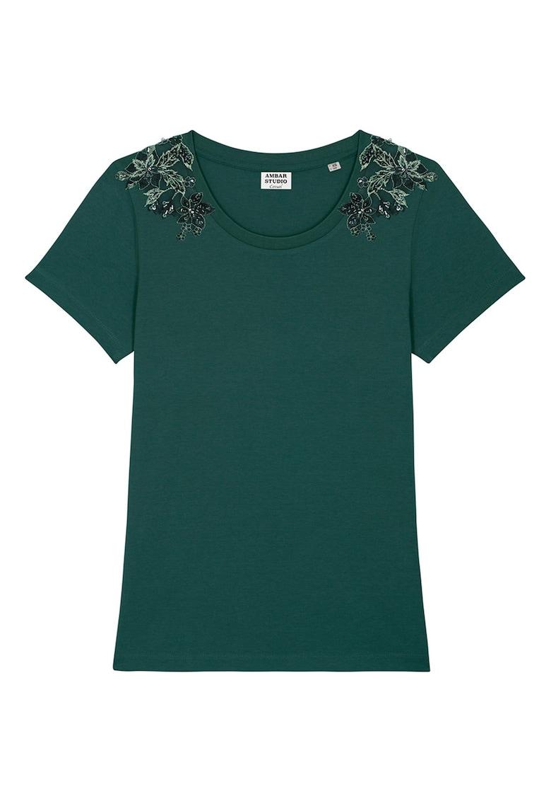 Tricou de bumbac organic cu broderie Lover