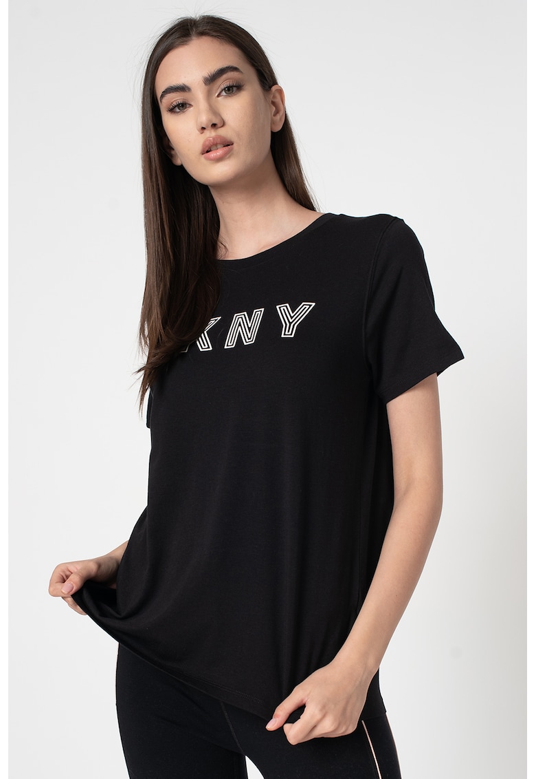 Tricou din amestec de modal cu imprimeu logo – pentru fitness DKNY  Imbracaminte