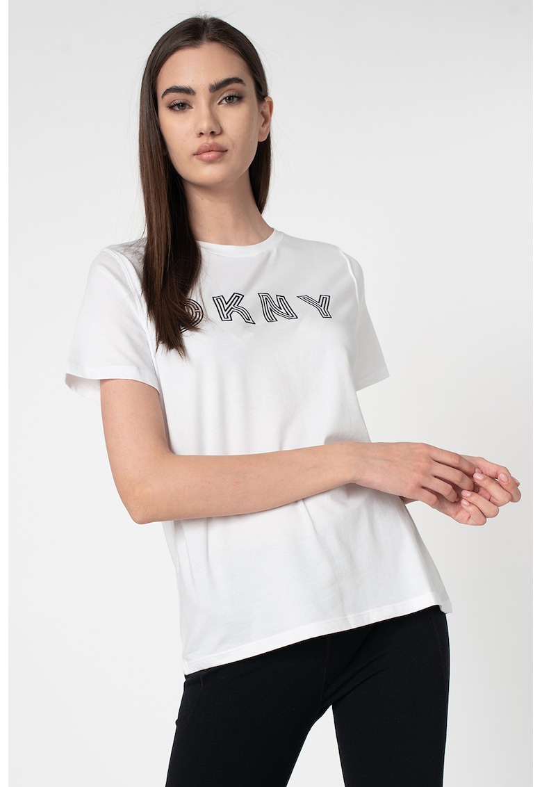 Tricou din amestec de modal cu imprimeu logo - pentru fitness