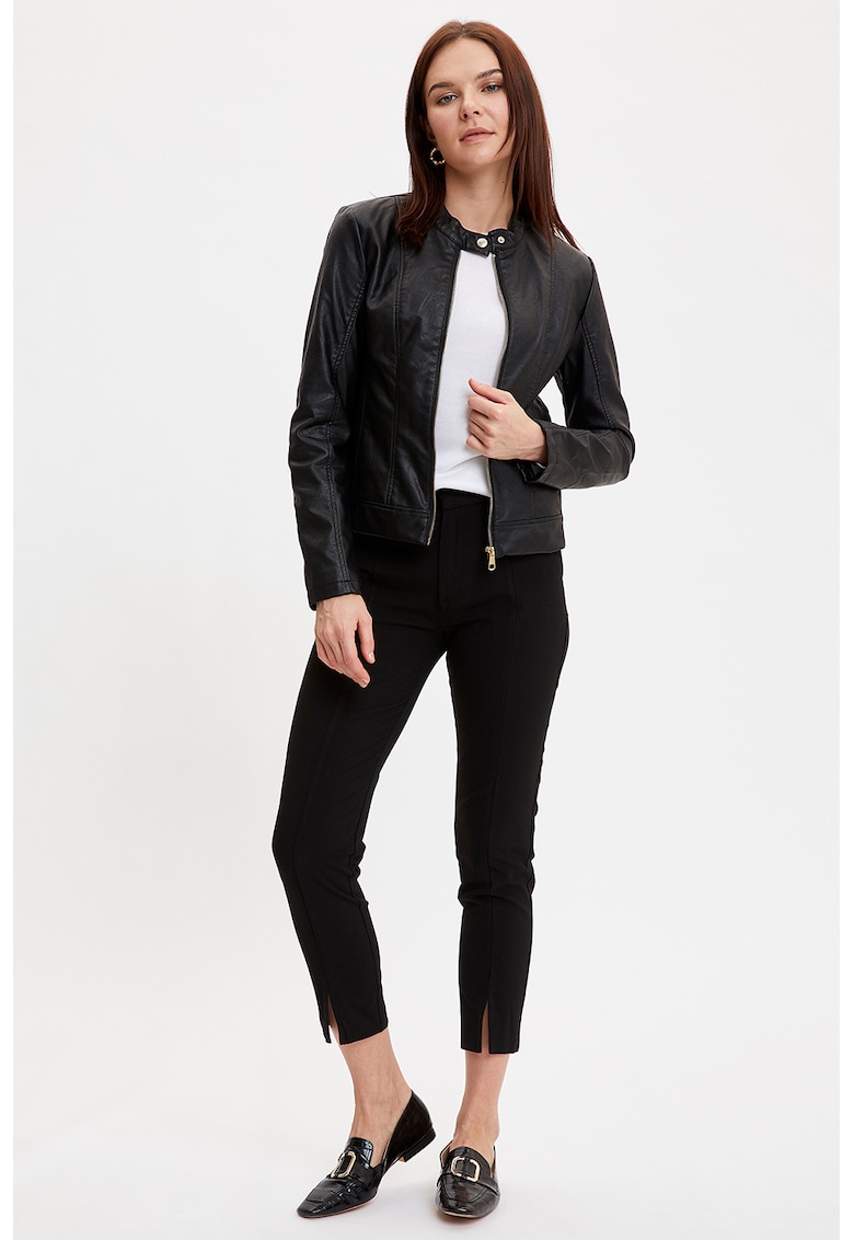 Jacheta din piele ecologica cu fermoar Jacheta din piele ecologica cu fermoar