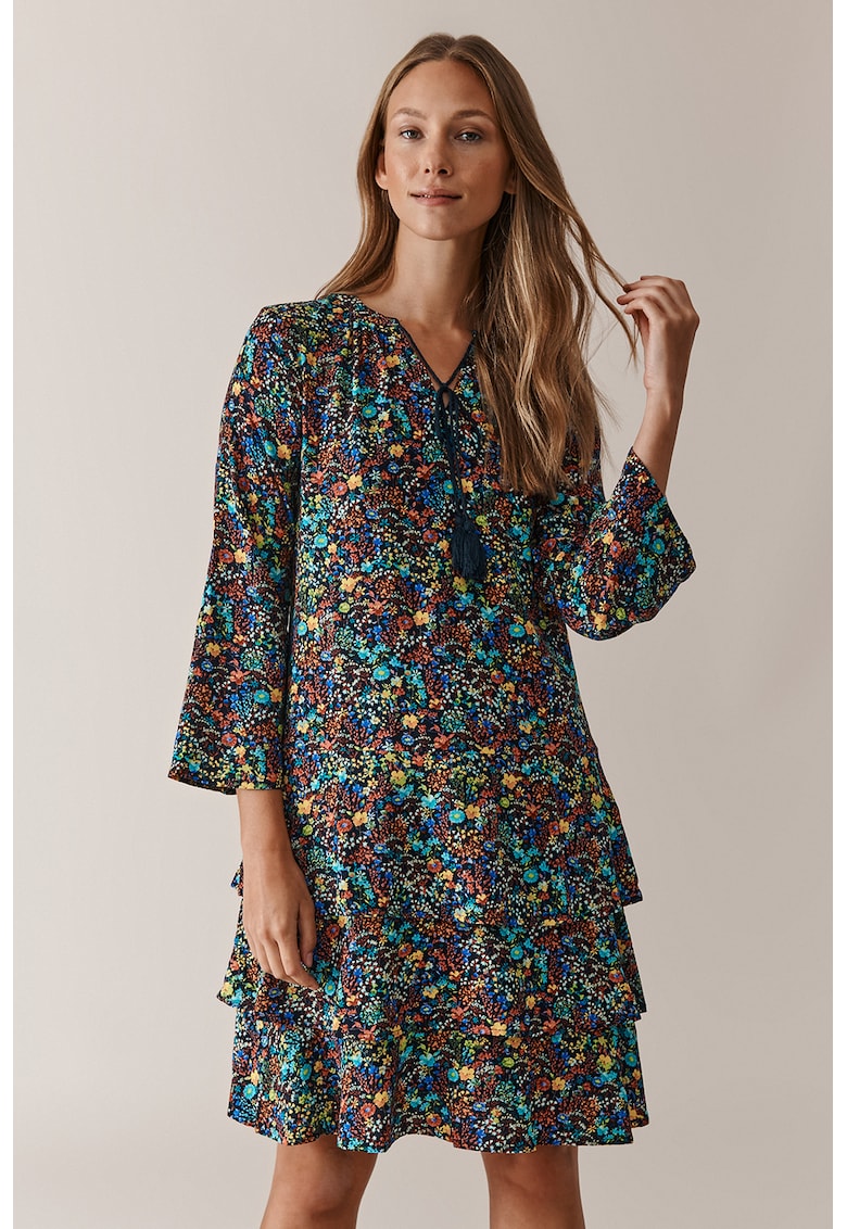 Rochie tip tunica cu model floral Sofia