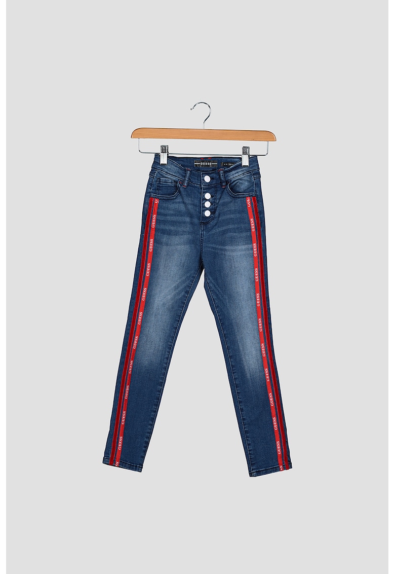 Blugi skinny cu banda logo