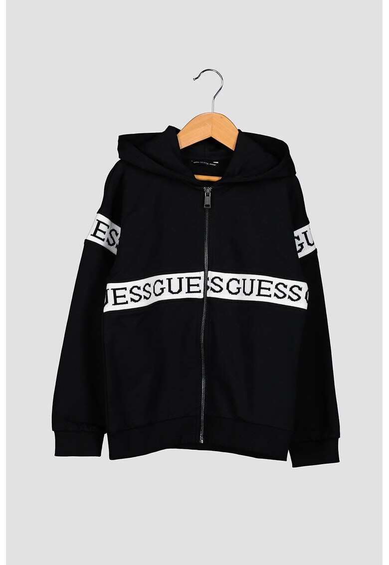 Hanorac cu fermoar si benzi logo Hanorac cu fermoar si benzi logo