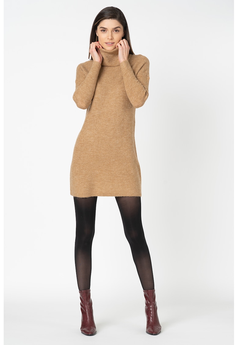 Rochie tip pulover din amestec de lana cu guler inalt Jana