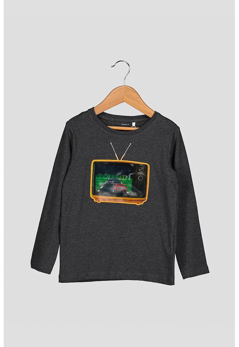 Bluza din amestec de bumbac organic - Gri inchis melange