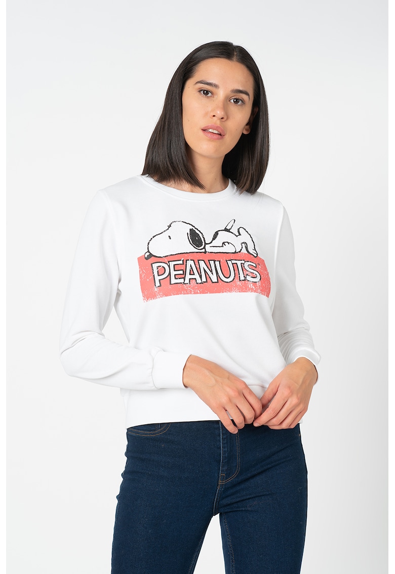 Bluza sport cu decolteu la baza gatului si imprimeu grafic Peanuts