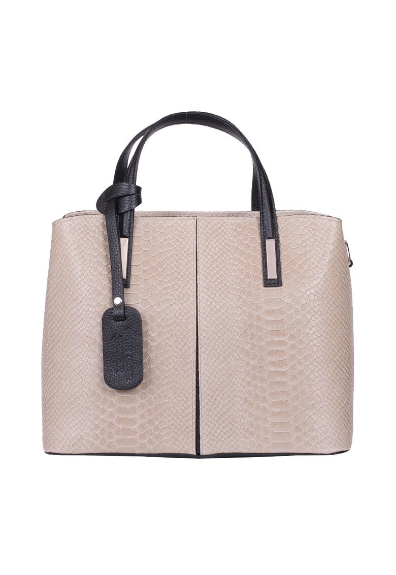 Geanta piele naturala Ella - Crem