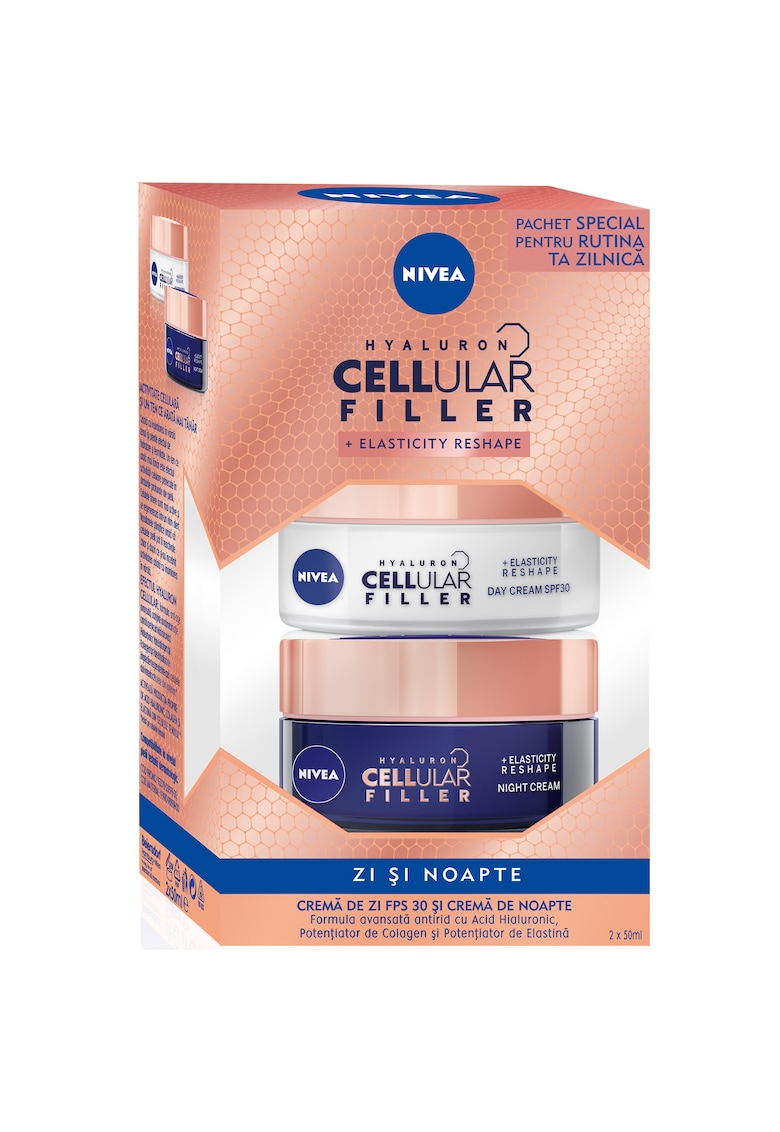 Pachet  Hyaluron Cellular Filler + Elasticity Reshape: Crema de zi SPF30 - 50 ml + Crema de noapte - 50 ml