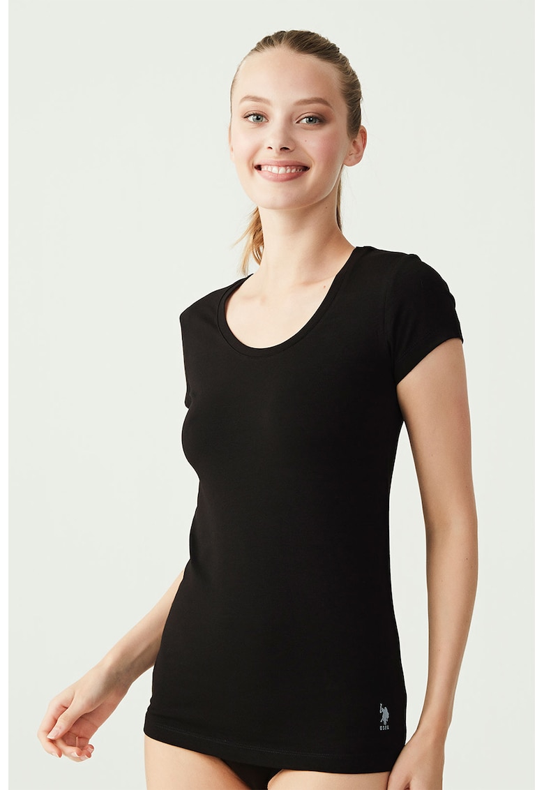 Tricou de casa cu logo discret ss - Negru