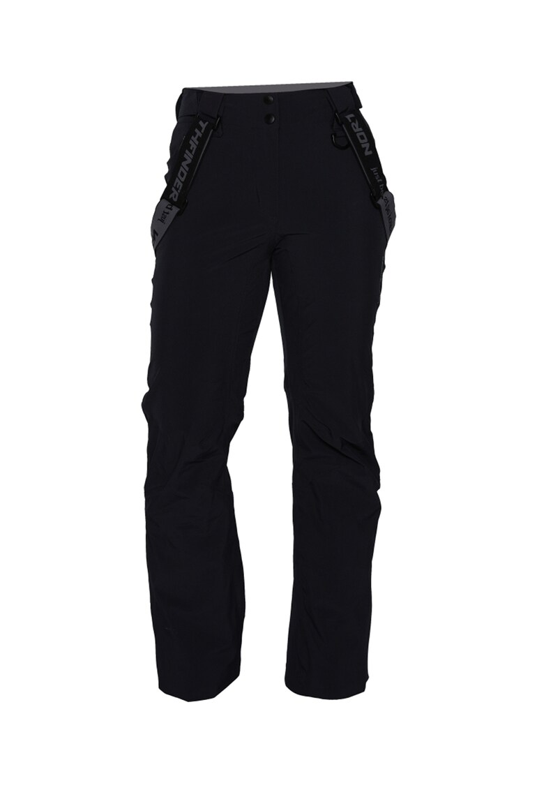 Pantaloni elastici cu bretele si cusaturi izolate pentru schi