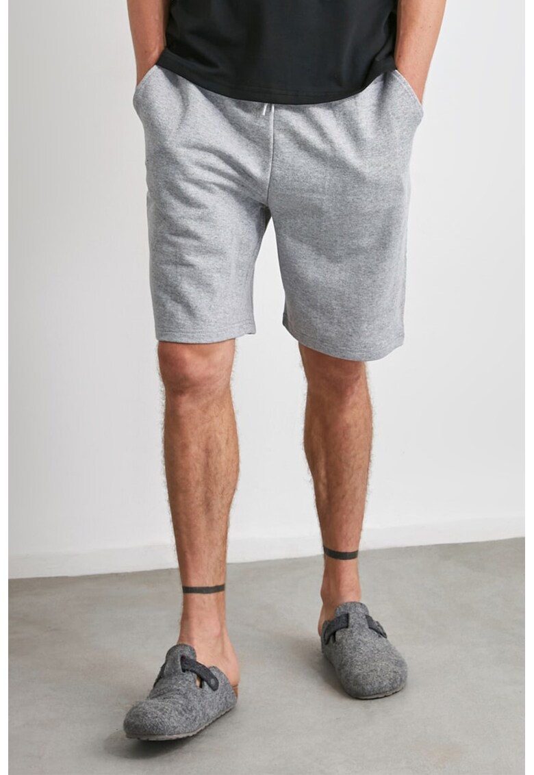 Pantaloni scurti de pijama din bumbac cu benzi laterale contrastante