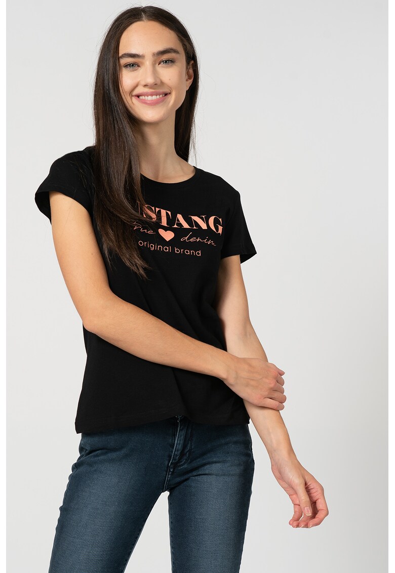 Tricou cambrat cu logo Alexia