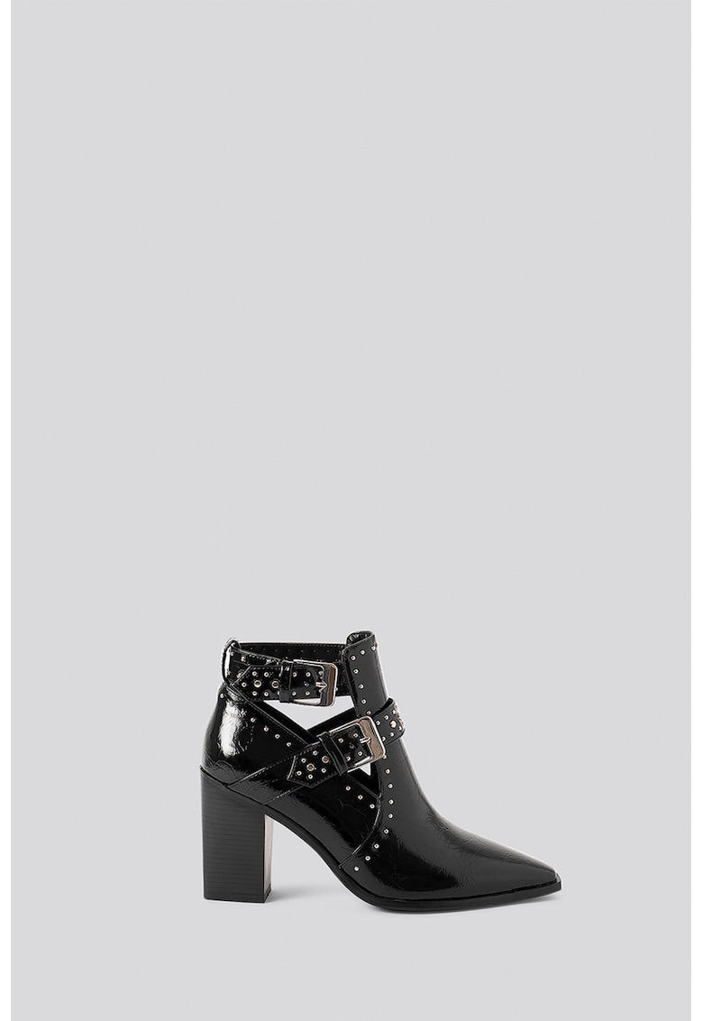 Botine de piele ecologica cu varf ascutit