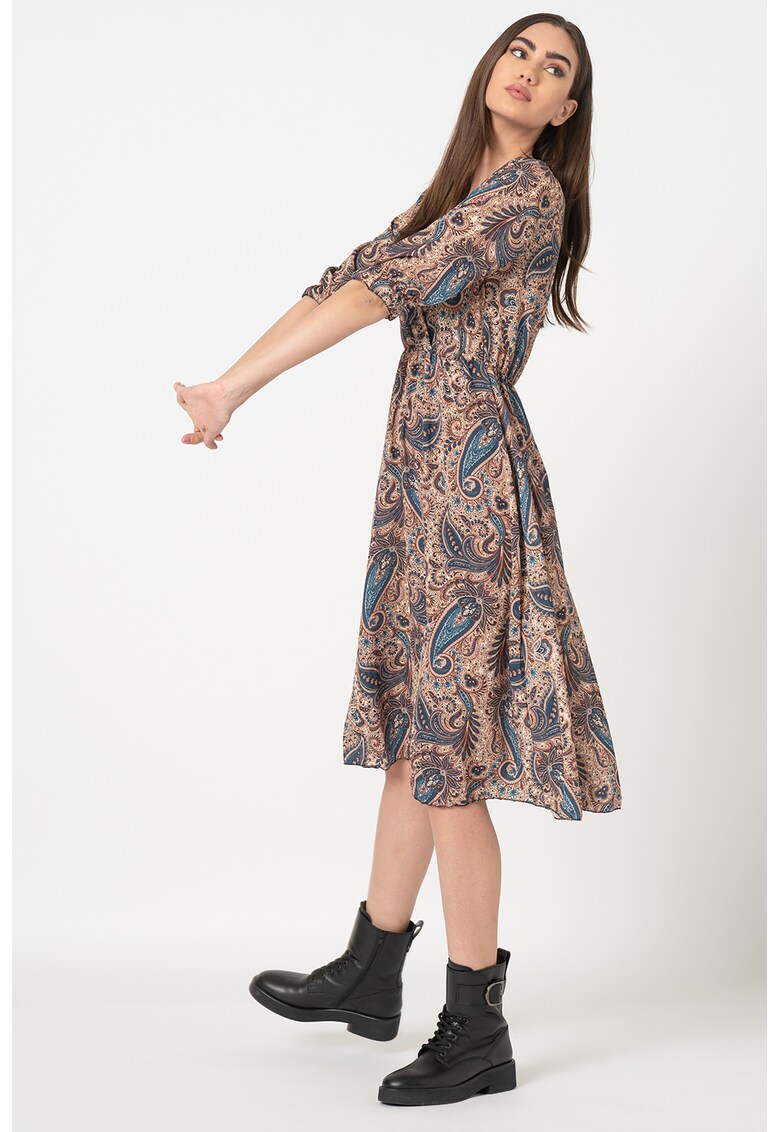Rochie midi cu model paisley Karen