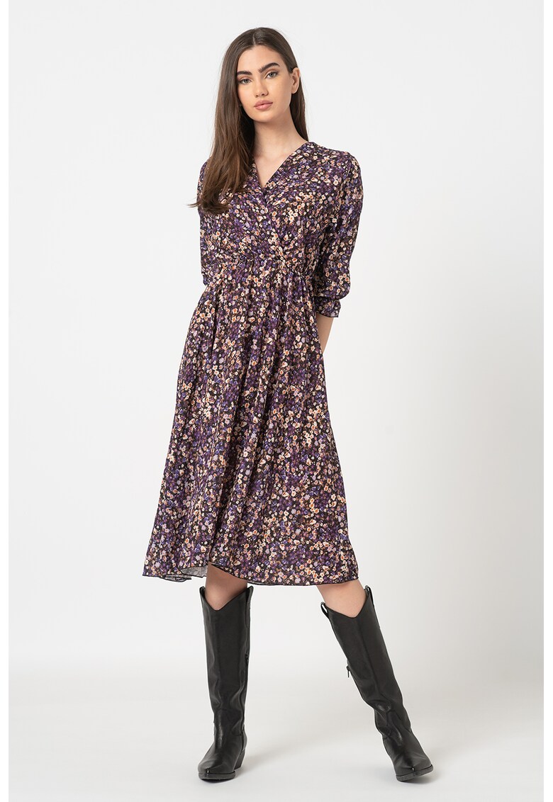 Rochie midi cu model floral Karen