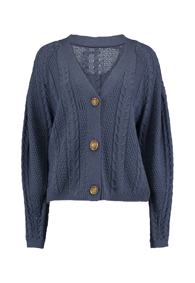 Cardigan cu model torsade si decolteu in V