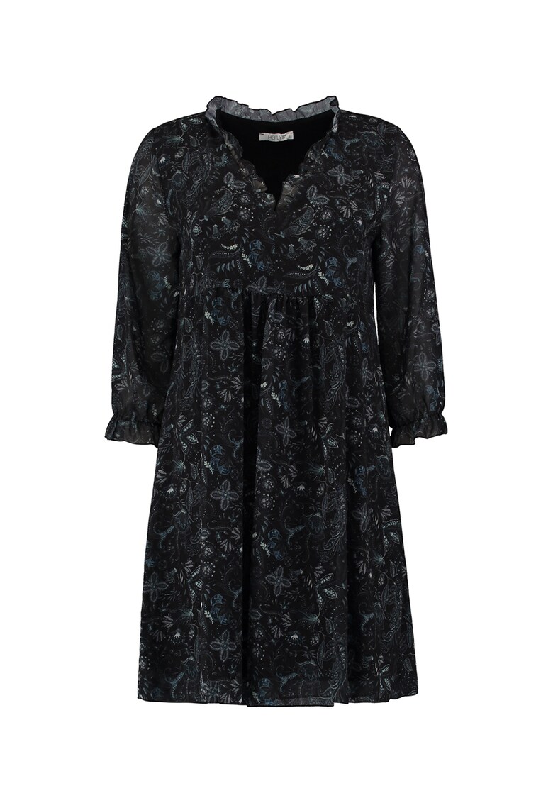 Rochie cu decolteu in V si imprimeu floral