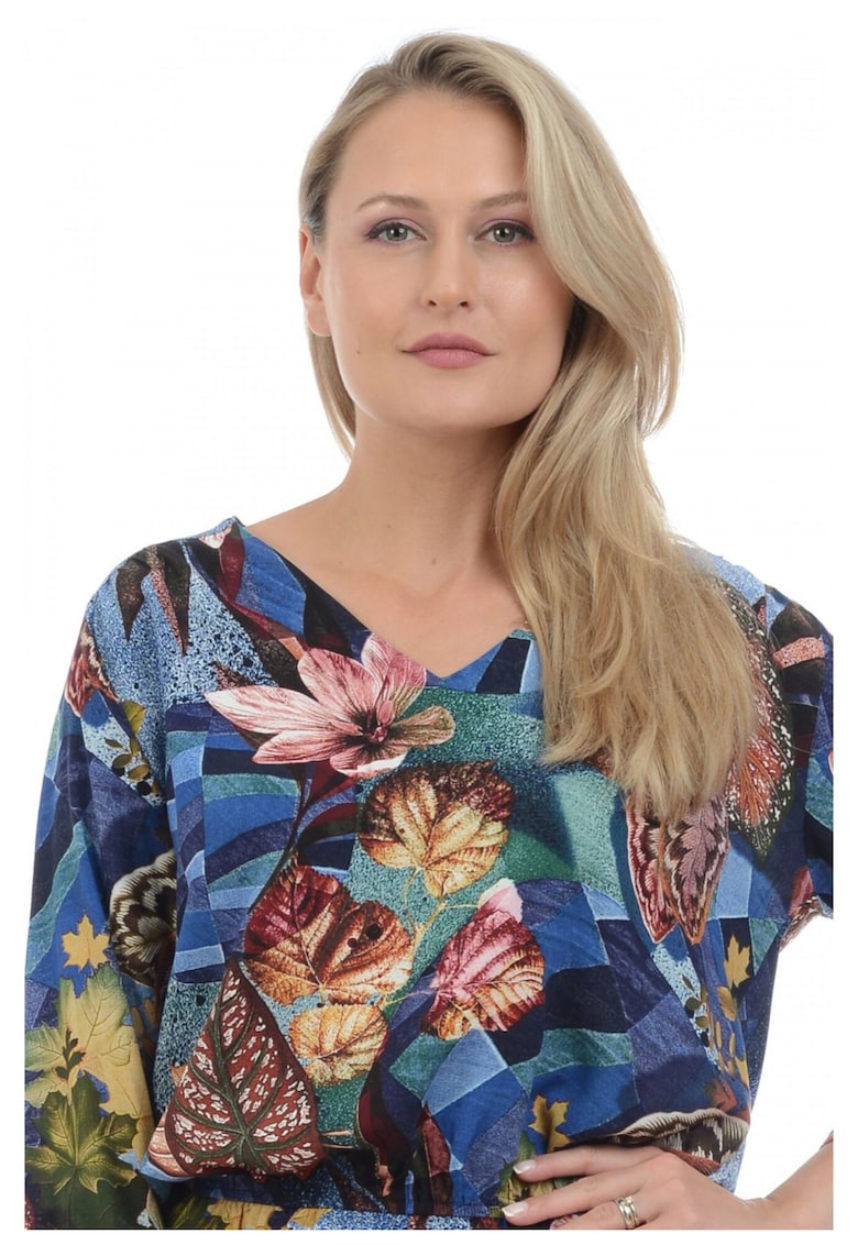 888124548-Bluza Dama Multicolora cu Imprimeu de Toamna