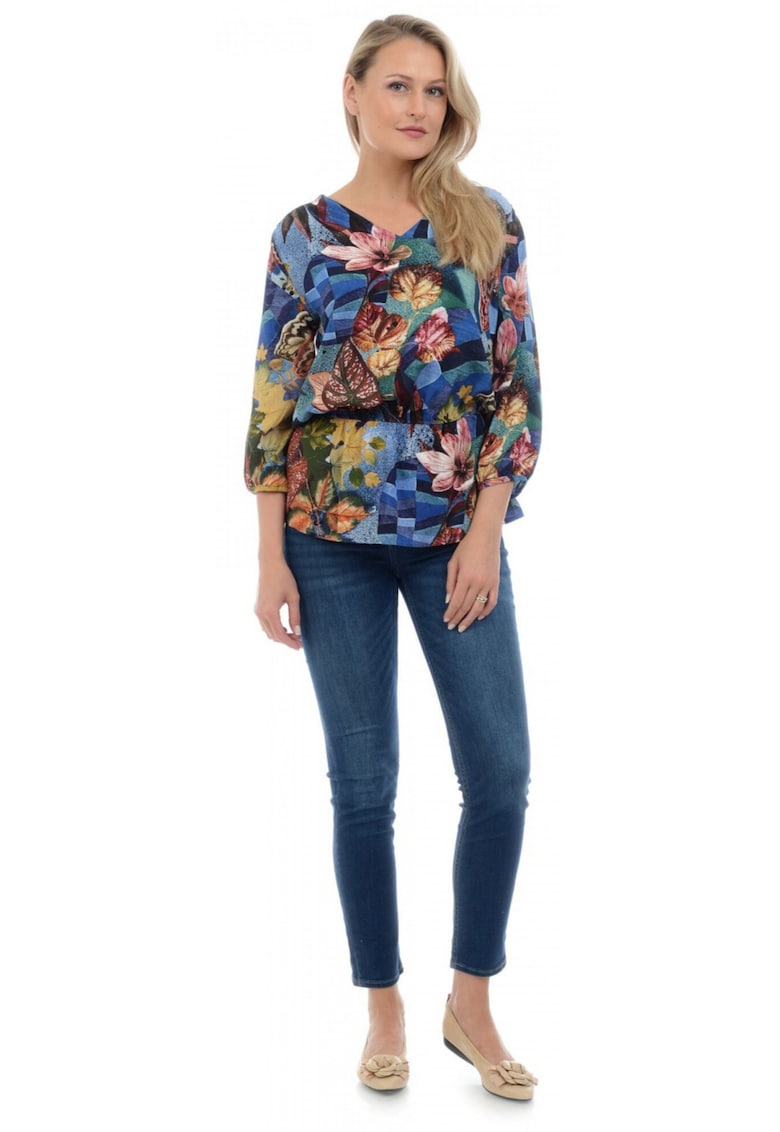 Bluza de dama multicolora cu imprimeu de toamna