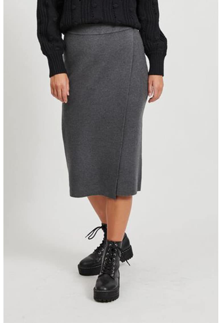 Fusta midi cu model suprapus