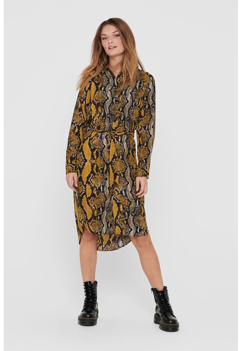 Rochie tip camasa cu cordon
