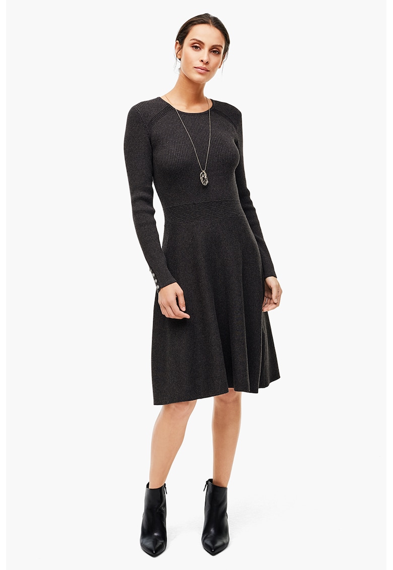 Rochie mini evazata cu aspect striat