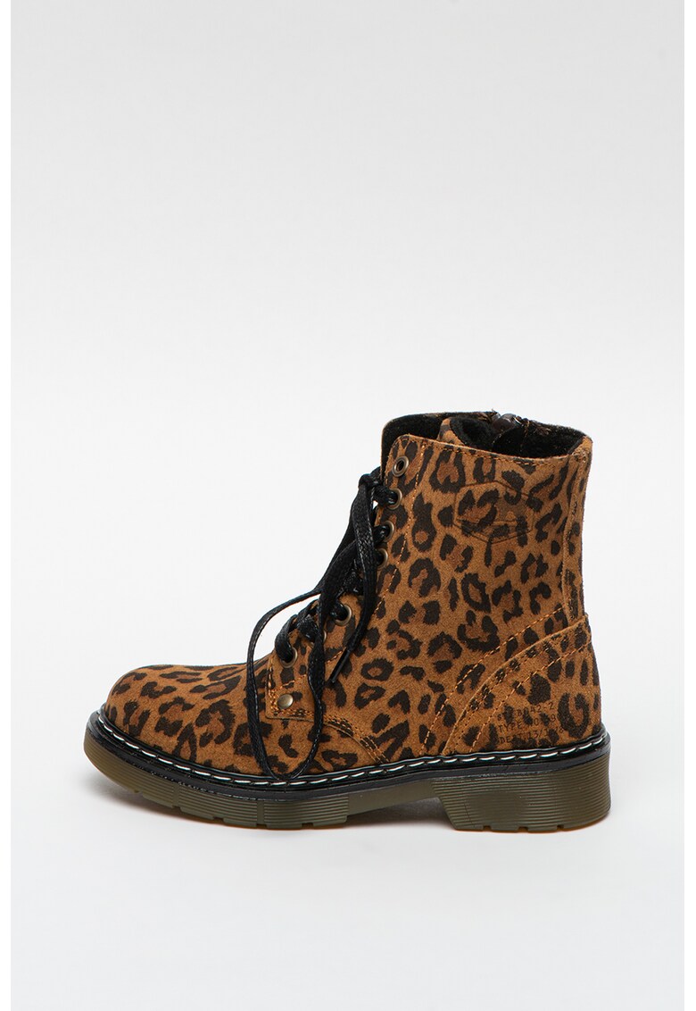 Ghete de piele intoarsa cu animal print
