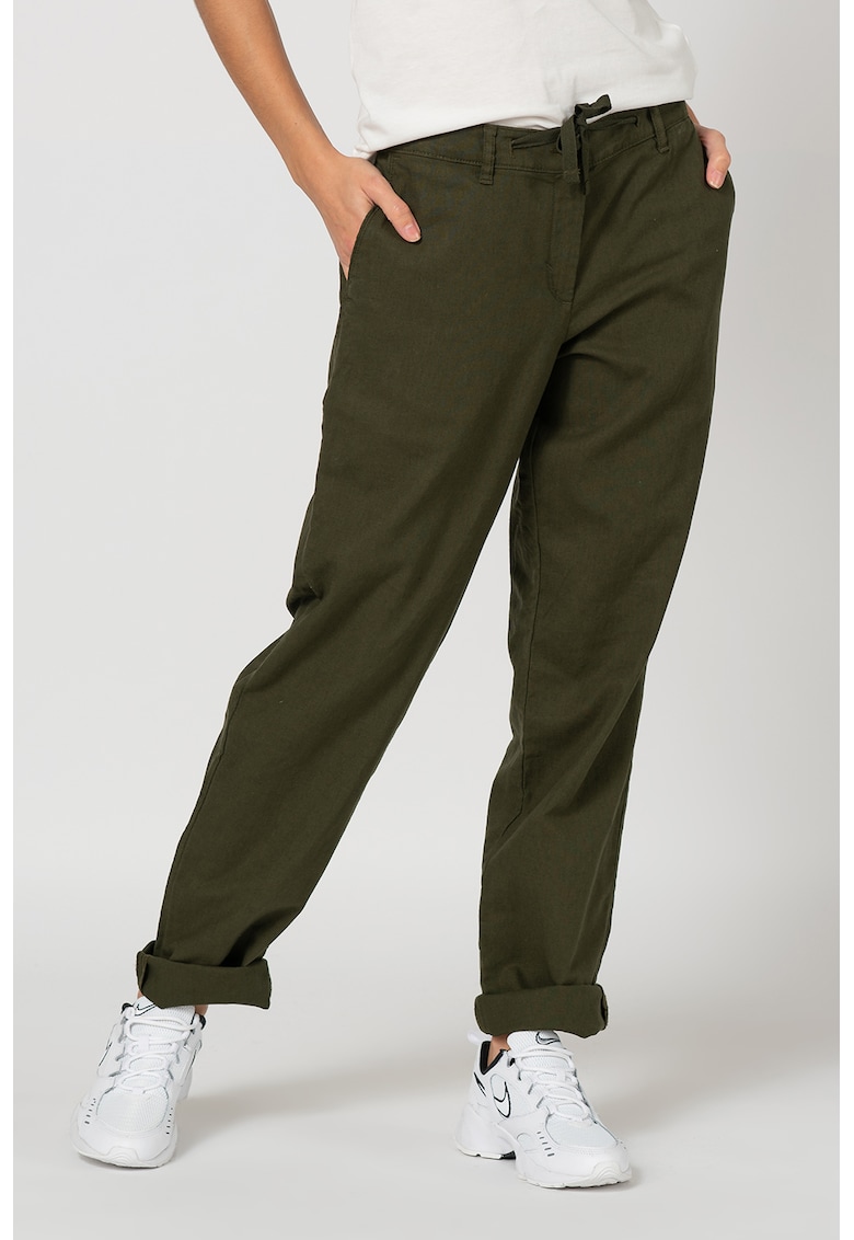 Pantaloni din amestec de in - cu snur
