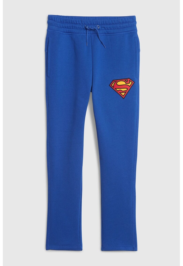 Pantaloni sport cu snur si detaliu cu supererou