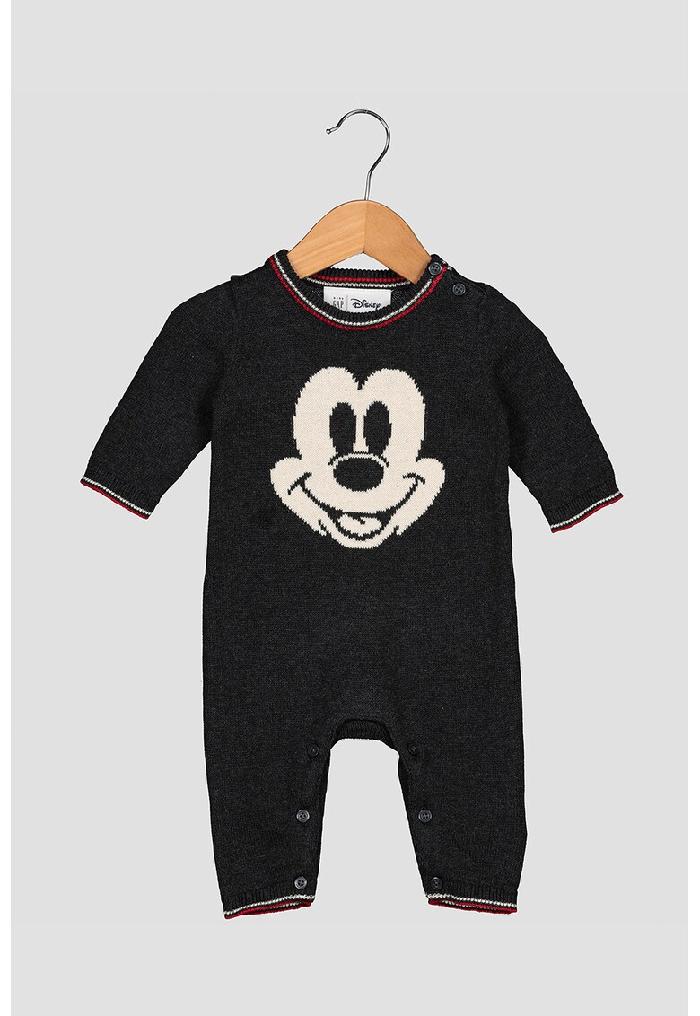 Salopeta tricotata fin cu model Mickey Mouse