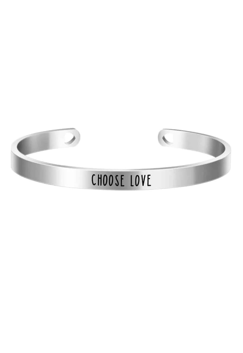 Bratara ajustabila - argintie - gravata Choose Love