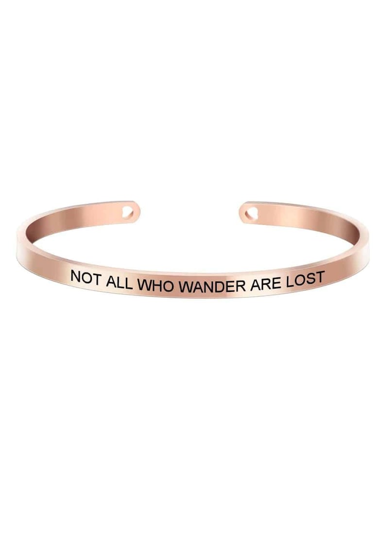 Bratara ajustabila - rose gold - gravata Not all who wonder are lost P1 -