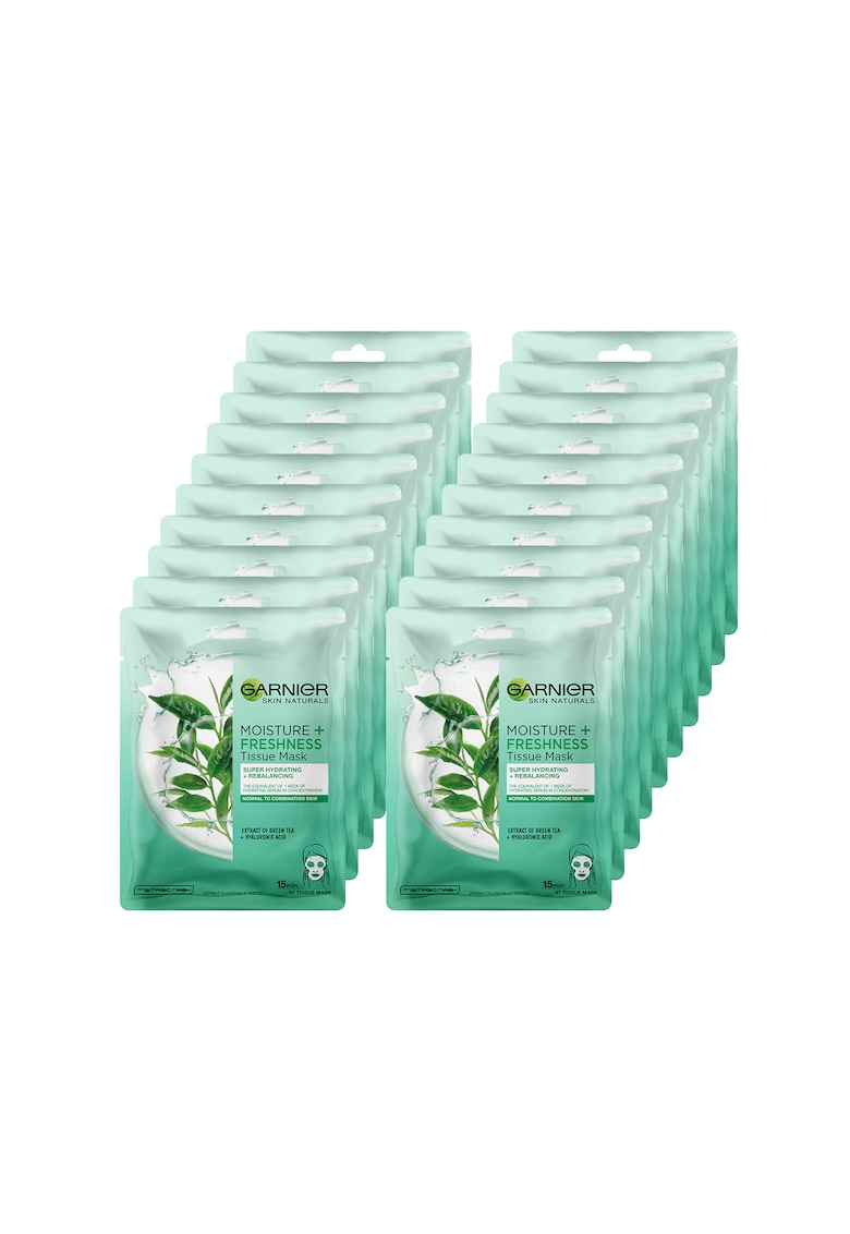 Pachet promo : 20 x Masca servetel Moisture + Freshness cu ceai verde pentru ten normal si mixt - 32 g