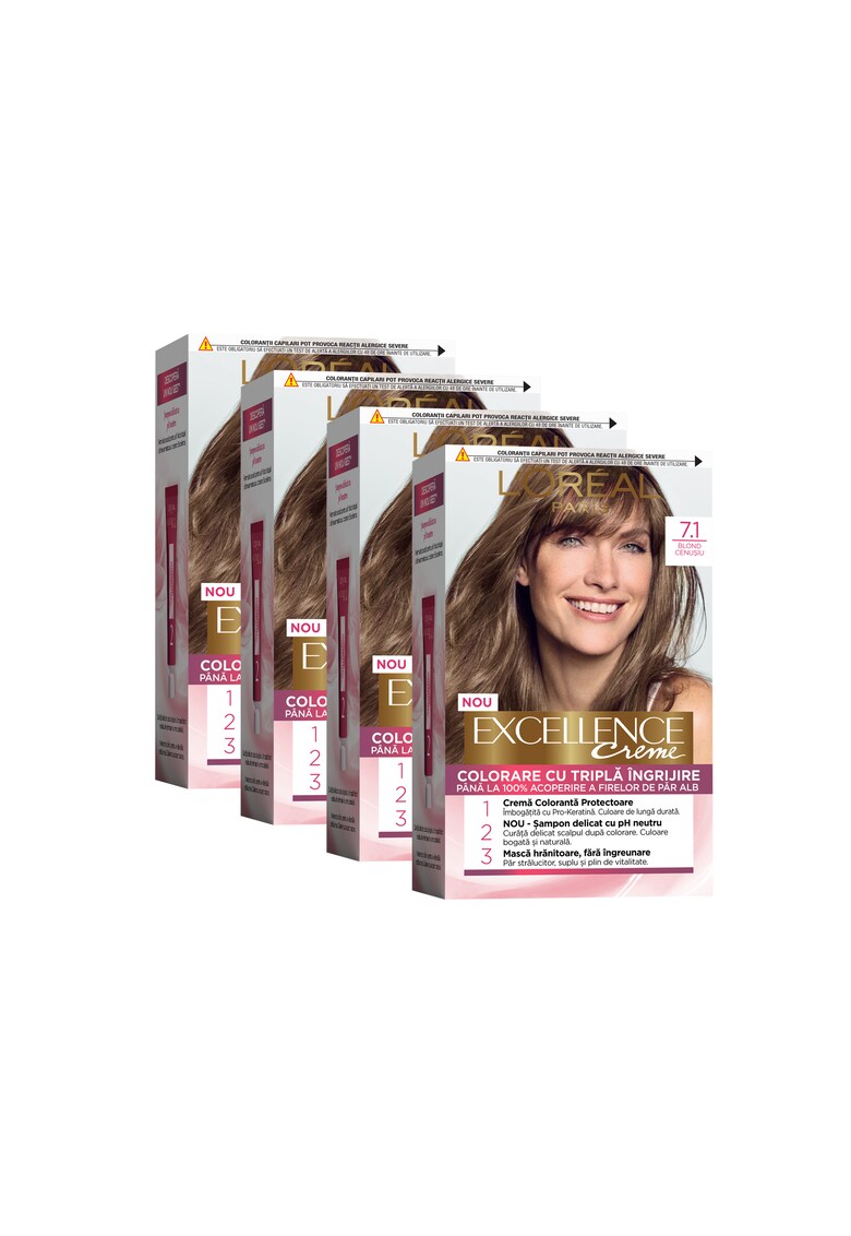 Pachet promo : 4 x Vopsea de par permanenta cu amoniac Excellence Creme - 192 ml