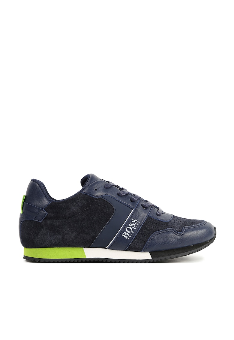 Pantofi sport cu detalii de piele si piele intoarsa