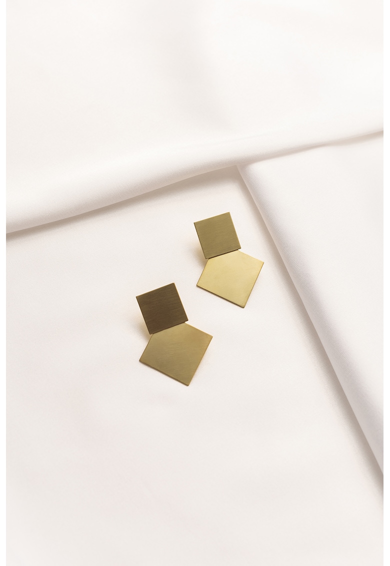 Cercei de argint placati cu aur de 14K Duoplattitude fashiondays.ro imagine promotii 2022