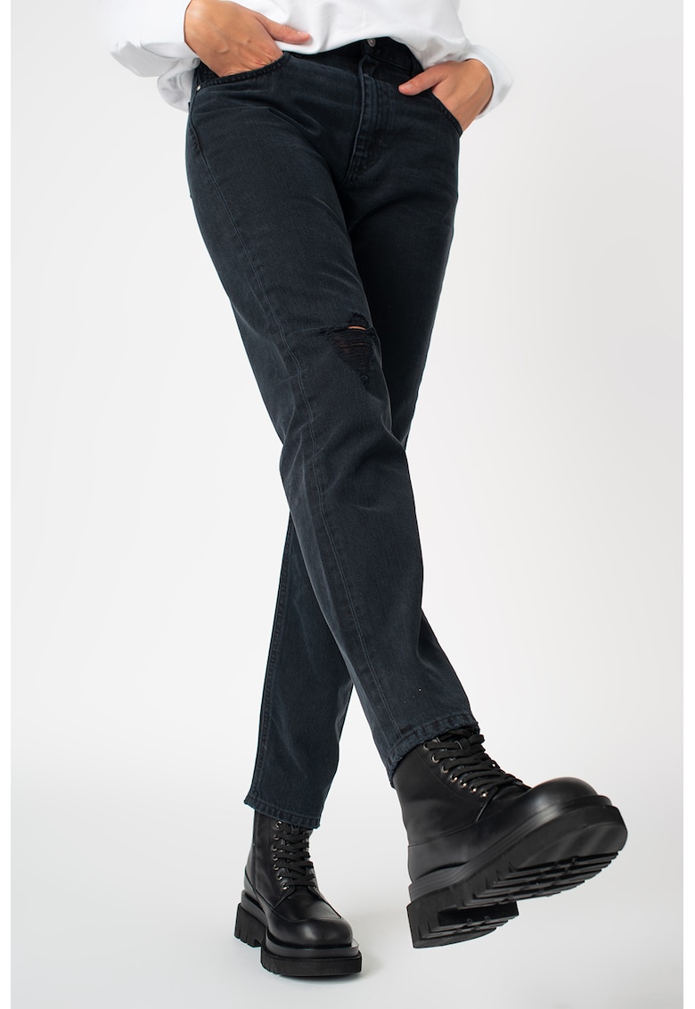 Blugi straight fit cu detalii cu aspect deteriorat Neekhol - Bleumarin