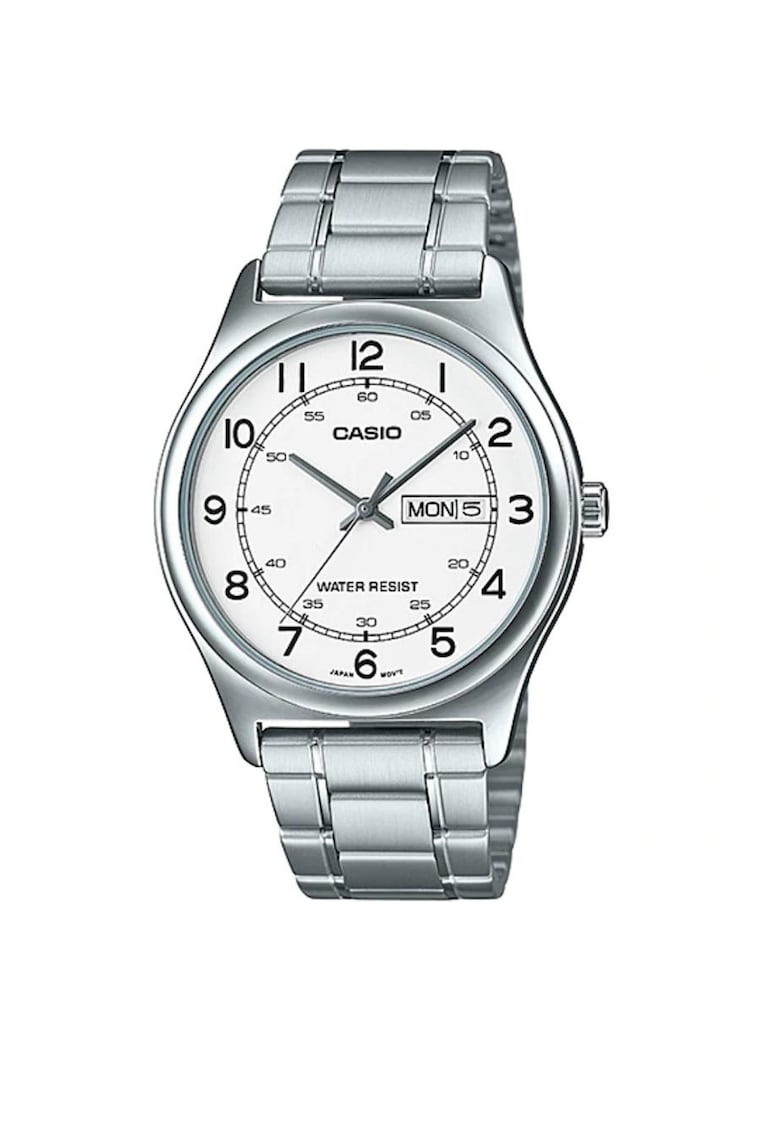 Ceas barbatesc - MTP-V006D-7B2UDF - Quartz - Casual - Cristal mineral - Otel - Alb/Argintiu - 38 mm